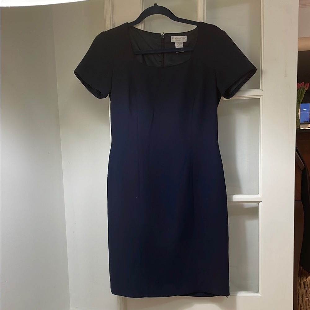 Worthington Blue Square Neck Sheath Mini Dress